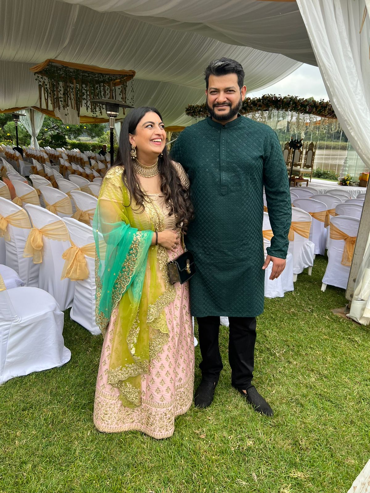 Meghna & Harit in traditional attire